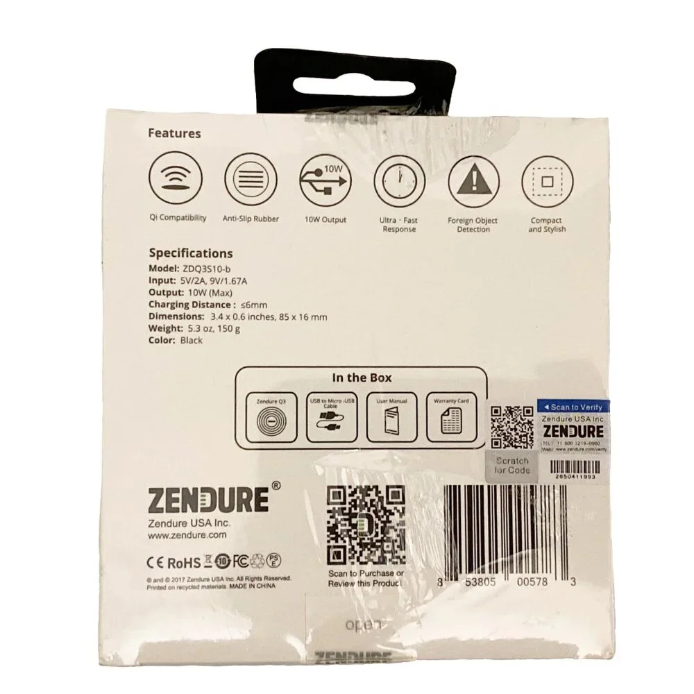 ZENDURE Q3 Wireless Charging Pad With QI Compatibility 10W Black ZDQ3S10-b